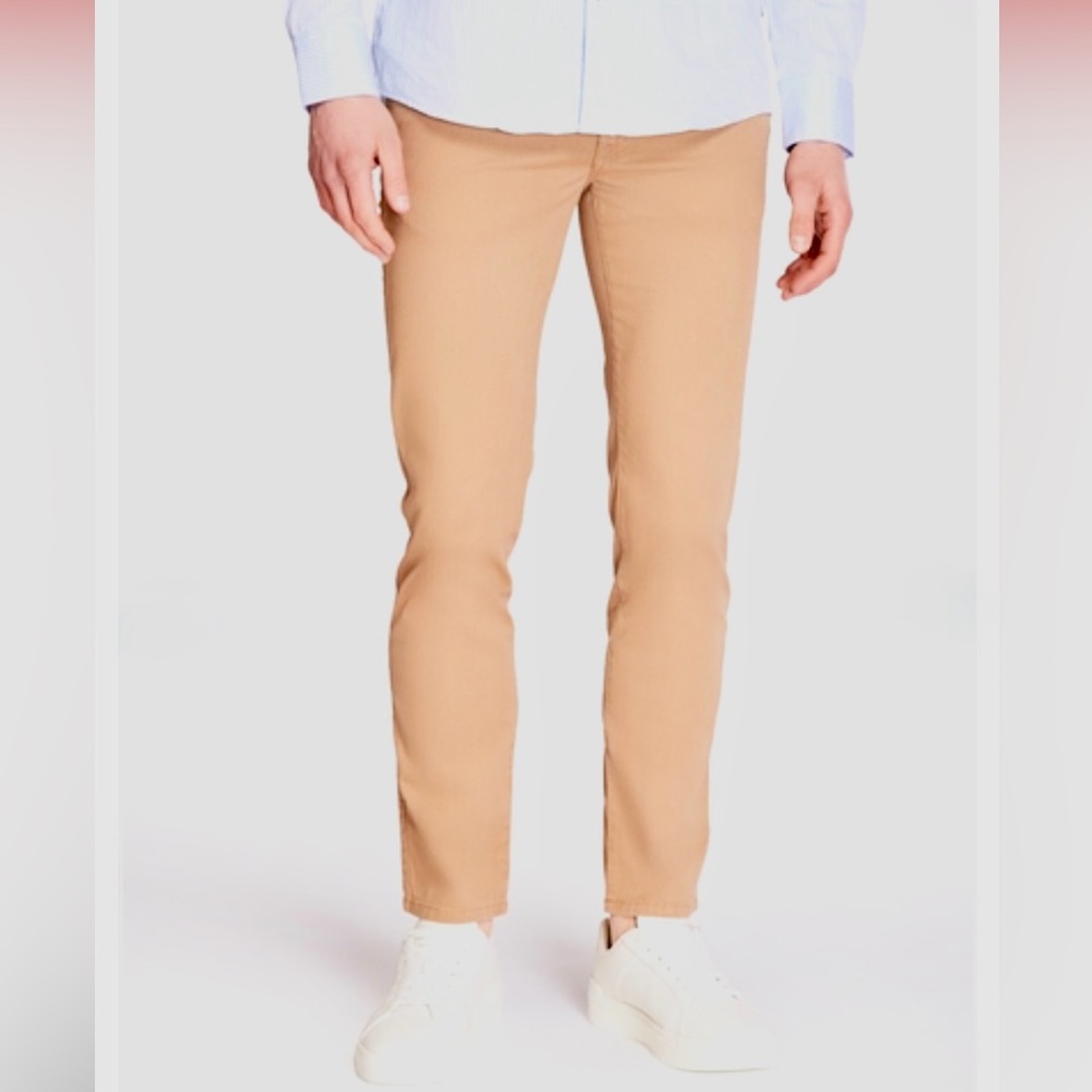 Bugatti Men’s Modern Two-Tone Five Pocket Pants in Orange-Tan